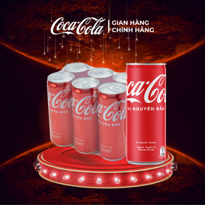 Lốc 6 Lon Nước Ngọt Giải Khát Coca-Cola Vị Nguyên Bản Original 320m/lon Sale 8.8_SP