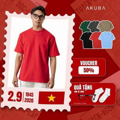 Áo thun nam tay ngắn AKUBA Menswear đơn giản, thoải mái, thời trang | 01JP0872