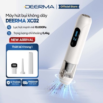 Máy hút bụi cầm tay mini Deerma XC02 lực hút mạnh mẽ 10.000Pa, công suất 75W - Bảo hành 12 tháng