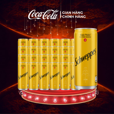 Lốc 24 Lon Nước Soda Giải Khát Schweppes Tonic 320ml/Lon Coca-Cola Official Store Sale 8.8_SP
