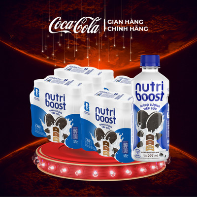 Lốc 24 Chai Sữa Chua Uống Nutriboost Hương Bánh Quy Kem 297ml/Chai Coca-Cola Official Store Sale 8.8_SP