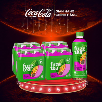 Lốc 24 Chai Trà Chanh Dây Và Hạt Chia Fuze Tea 450ml Coca-Cola Official Store Sale 8.8_SP
