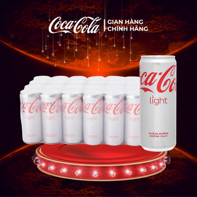 Lốc 24 Lon Nước Giải Khát Không Đường Coca-Cola Light Lon 320ml/Lon Sale 8.8_SP