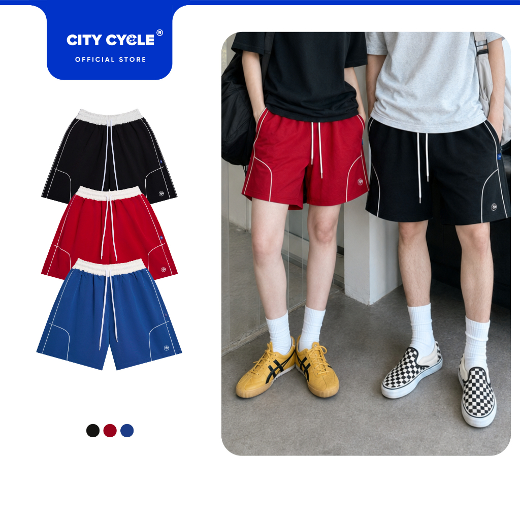 Quần short gió mùa hè đùi nam nữ Local Brand Chính Hãng City Cycle Quần short gió Outline