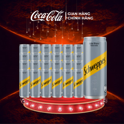 Lốc 24 Lon Nước Soda Giải Khát Schweppes Soda Sleek 320ml/Lon Coca-Cola Official Store Sale 8.8_SP
