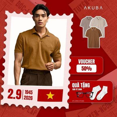Áo polo nam AKUBA form regular thoải mái tay ngắn năng động đơn giản | 01JP1073