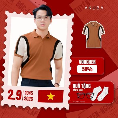 Áo polo AKUBA tay ngắn dành cho nam họa tiết độc đáo mới lạ form regular | 01JP1136