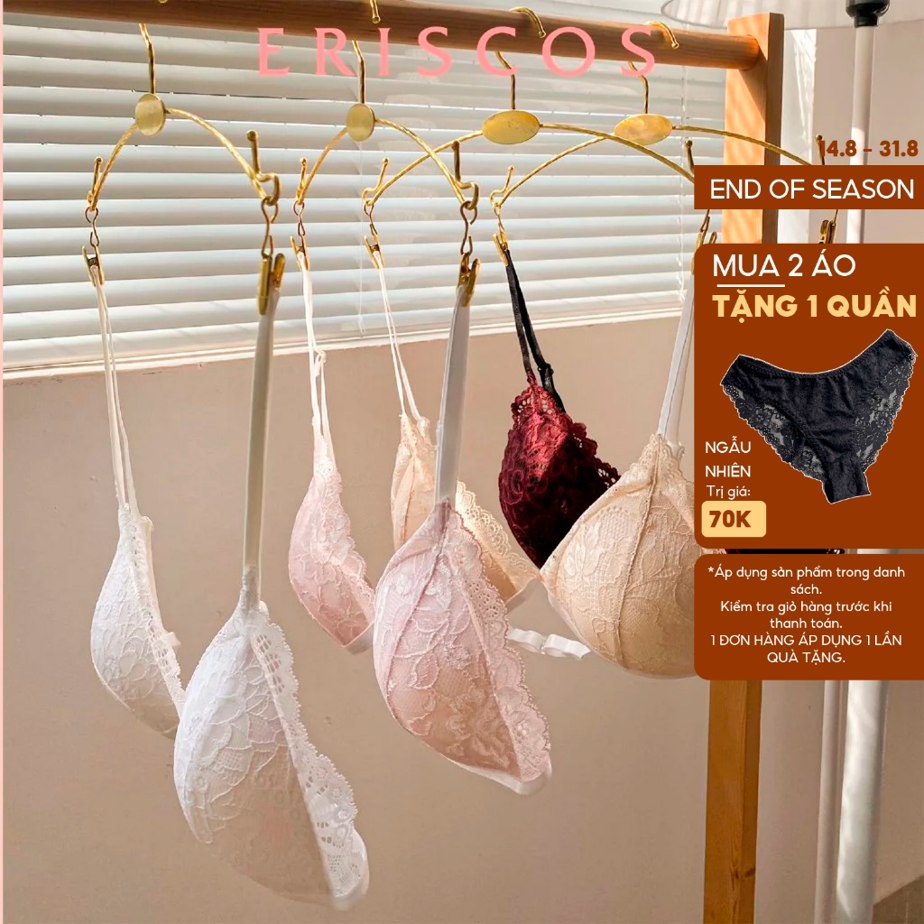Áo lót ren mút mỏng không gọng bralette mềm thoải mái thoáng mát Eriscos