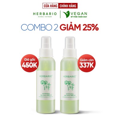 Xịt khoáng Rau Má & Diếp Cá herbario 100ml thuần chay
