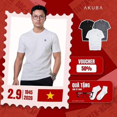 Áo Thun Nam Thể Thao Tay Ngắn AKUBA - Áo Thun Nam Cổ Tròn Cao Cấp Cotton 2 Chiều, Thấm Hút Mồ Hôi Tốt | 01JP1384