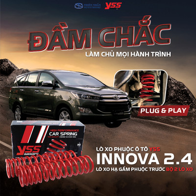 Lò xo hạ gầm phuộc sau YSS xe Toyota Innova (2006-2015), Toyota Innova 2.4 (2016) Liner Spring 2pcs/set (90E30-60S350A5X