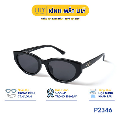 Gọng kính râm phân cực nam nữ LILYEYEWEAR chất liệu nhựa cao cấp chắc chắn, kiểu dáng hiện đại màu sắc thời trang P2346