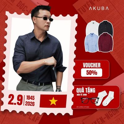 Áo sơ mi nam tay dài AKUBA vải linen thoáng mát, form slimfit tôn dáng, lịch lãm dễ phối | 01NP1452
