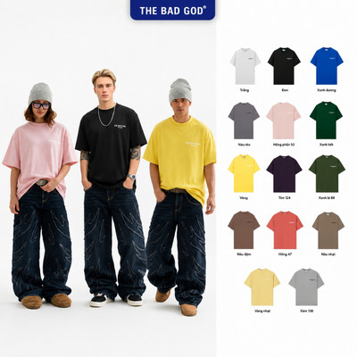 Áo Thun Cổ Tròn Nam Nữ The Bad God Serenity Form Boxy Cotton Áo Thun Nam Local Brand Áo Phông Nam The Bad God