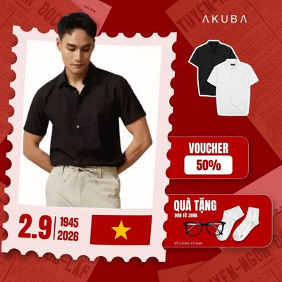 Áo sơ mi nam tay ngắn AKUBA form slimfit chất vải cotton mềm mịn co giãn tốt thấm hút tốt | 02AP0879