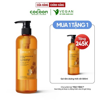 Gel tắm Cocoon đường thốt nốt An Giang 500ml thuần chay sáng mịn