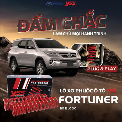 Lò xo phuộc sau ô tô YSS xe Toyota Fortuner (2006-2015) Liner Spring 2pcs/set (90C45S430A5X)