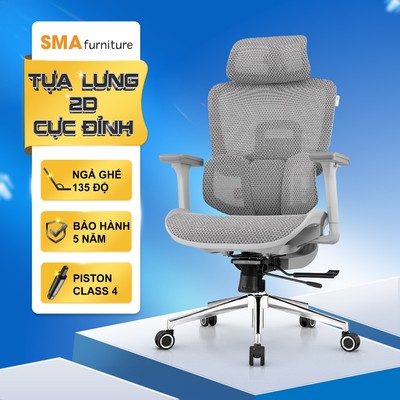Ghế công thái học SMA Furniture Mirai Plus, Tựa lưng auto fit ôm trọn thắt lưng, Piston Class 4