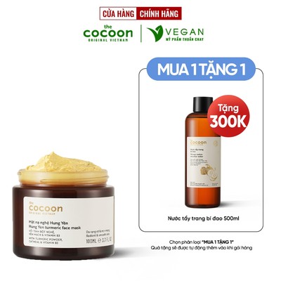 Mặt nạ nghệ Hưng Yên cocoon 100ml thuần chay sáng da đều màu