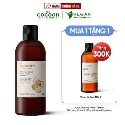 Combo Gel bí đao rửa mặt COCOON 310ml + Toner nước cân bằng da bí đao cocoon 310ml dành cho da dầu & mụn