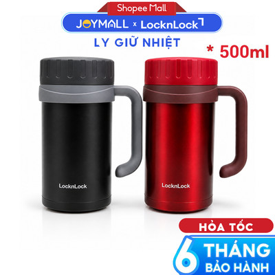 Ly Giữ Nhiệt Inox LocknLock Basic Table Mug LHC9002 500ml, Hàng Chính Hãng, Có Tay Cầm- JoyMall