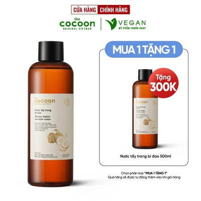 Nước tẩy trang bí đao The Cocoon Vietnam 500ml thuần chay cho da dầu mụn