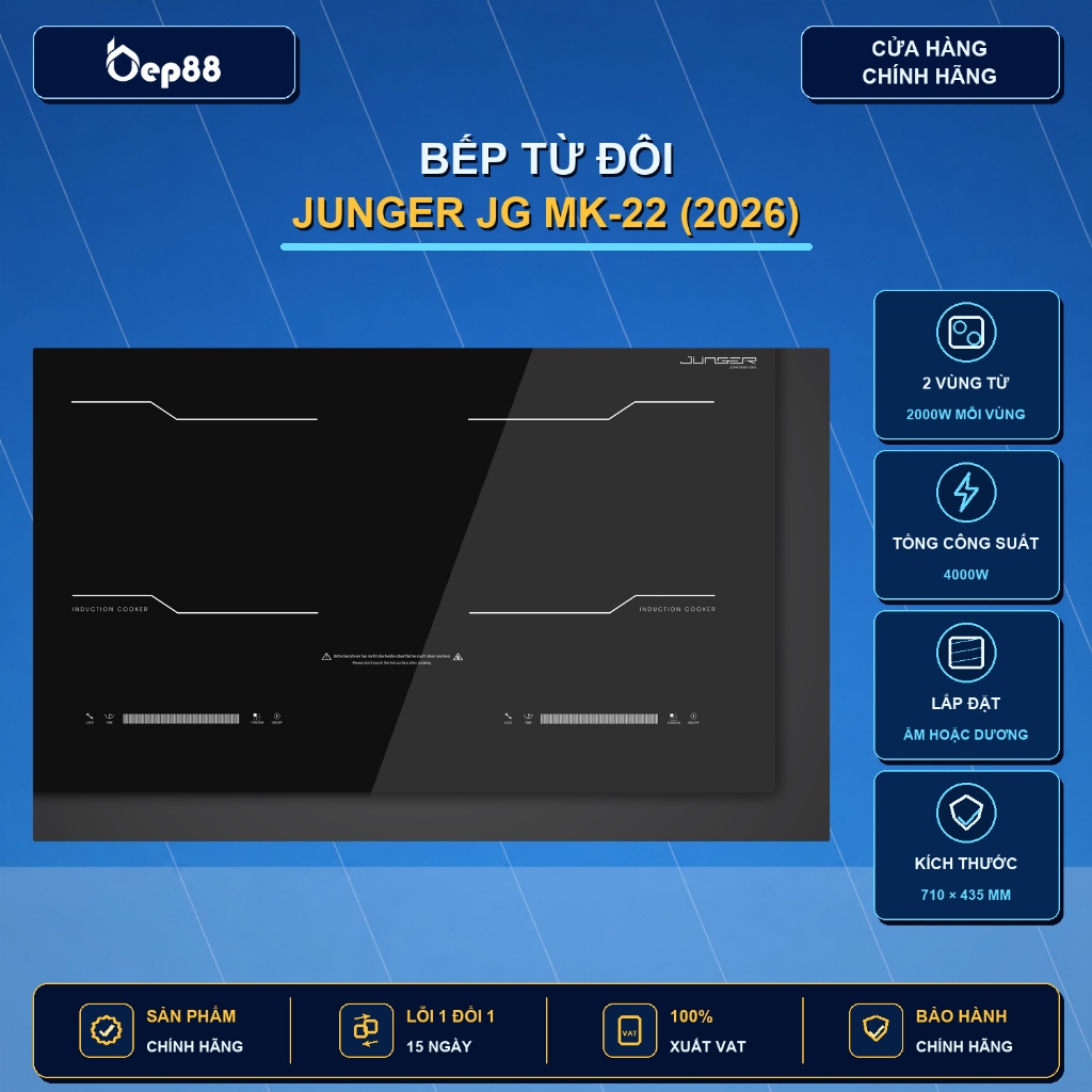 Bếp từ đôi JUNGER JG MK-22, inverter 2026