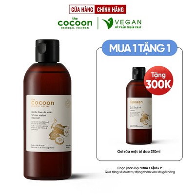 BIGSIZE Gel bí đao rửa mặt cocoon 310ml thuần chay - VEGAN mỹ phẩm thuần chay