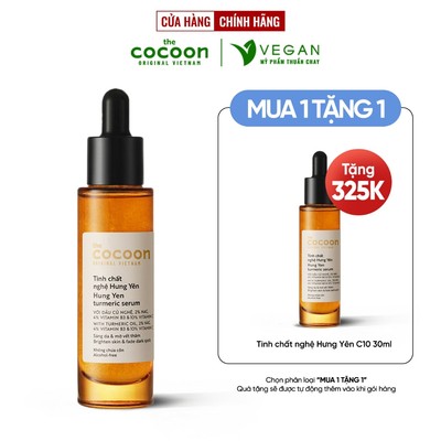 Tinh chất nghệ Hưng Yên 10% Vitamin C cocoon 30ml (turmeric serum) thuần chay