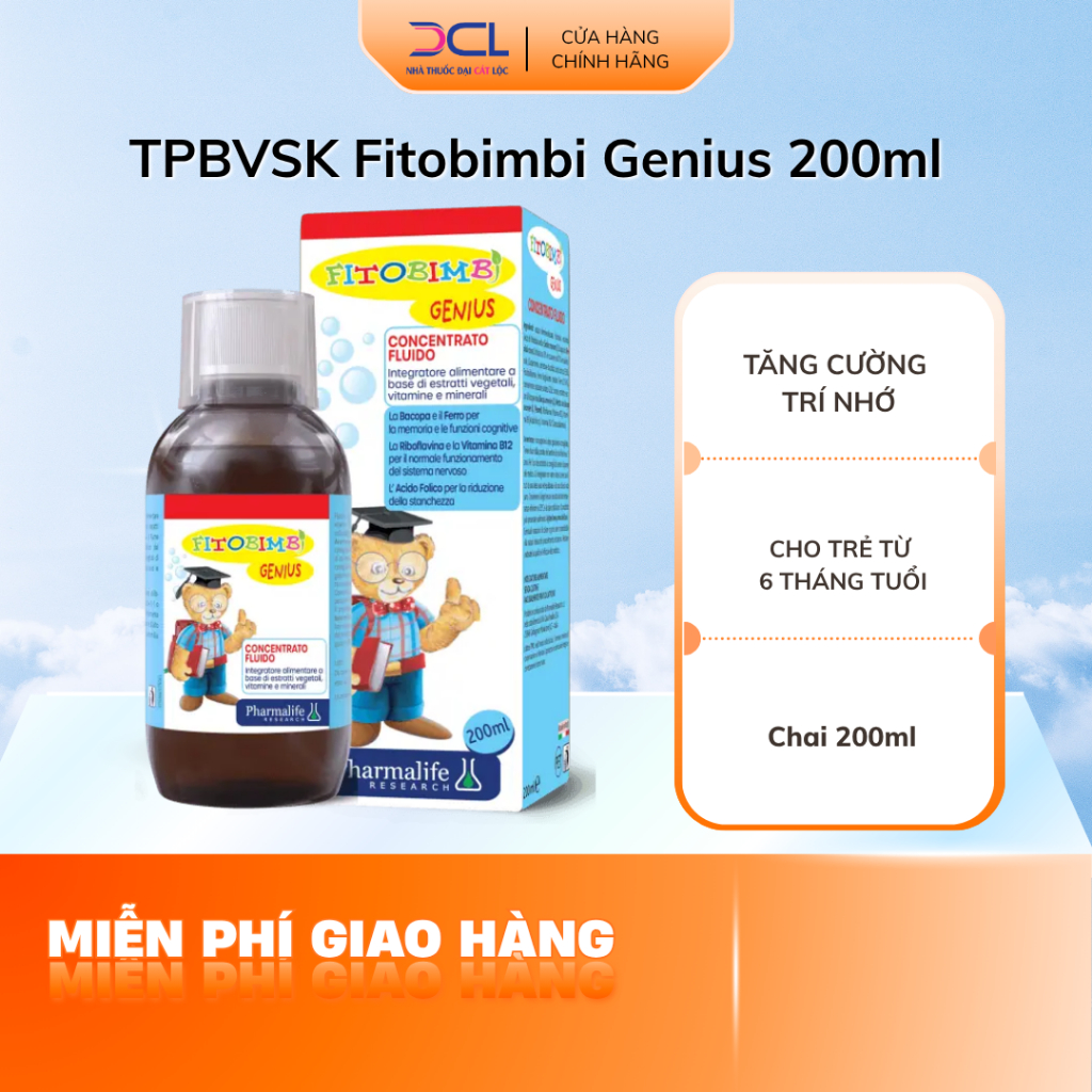 TPBVSK Fitobimbi Genius Hỗ trợ tăng cường ghi nhớ cho bé