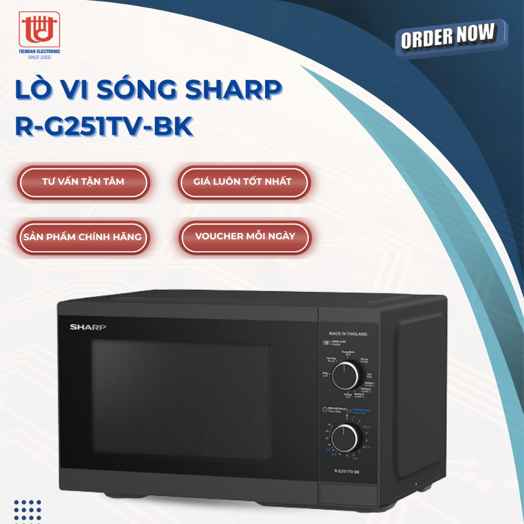 Sharp Lò vi sóng có nướng R-G251TV-BK - Dung tích 25L