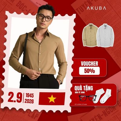 Áo sơ mi nam AKUBA tay dài form slimfit vải cotton mềm mại thoáng mát thấm hút mồ hôi tốt | 02AP0908
