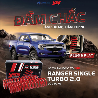 Lò xo phuộc trước ô tô YSS xe Ford Ranger Single Turbo 2.0 (2018-2022) Liner Spring 2pcs/set (80U130S350A5X)