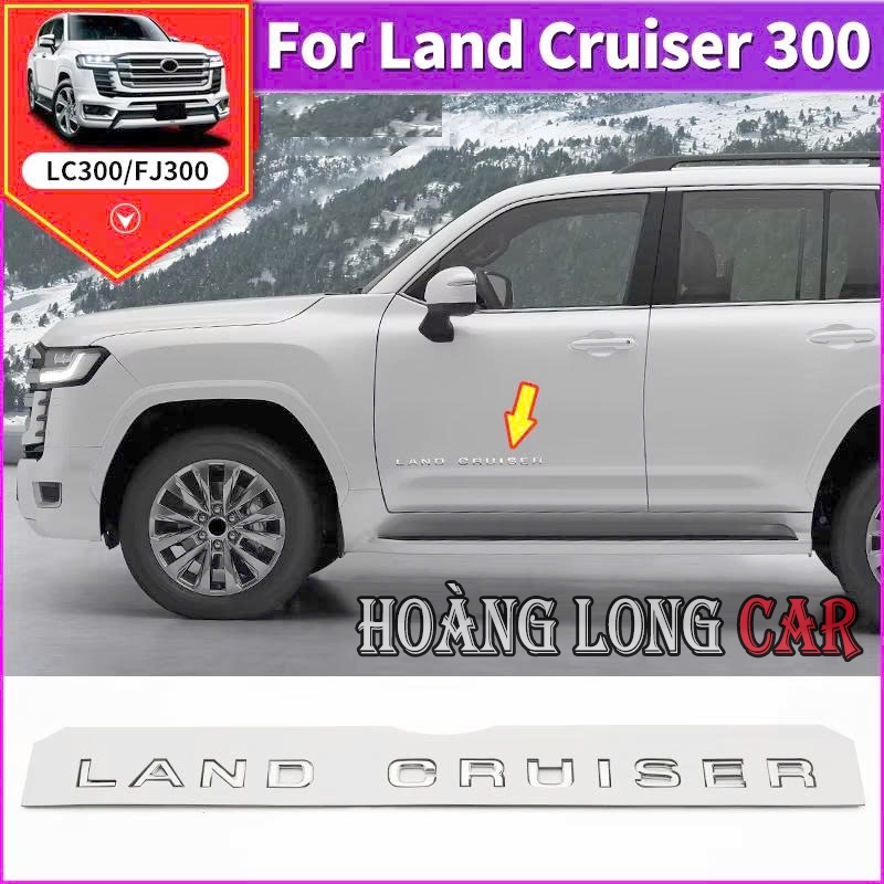 Chữ Nổi Land Cruiser Dán Cửa Xe Land Cruiser LC300 ( Bộ 2 Bên ) - Chữ Land Cruiser Dán Sườn Xe LC300