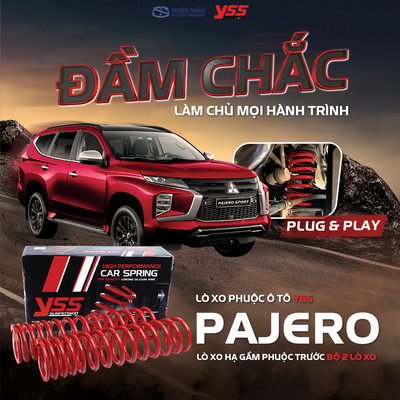 Lò xo hạ gầm phuộc trước ô tô YSS xe Mitsubishi Pajero Sport (2015-2022) Liner Spring 2pcs/set (93-63K159S267A5X)