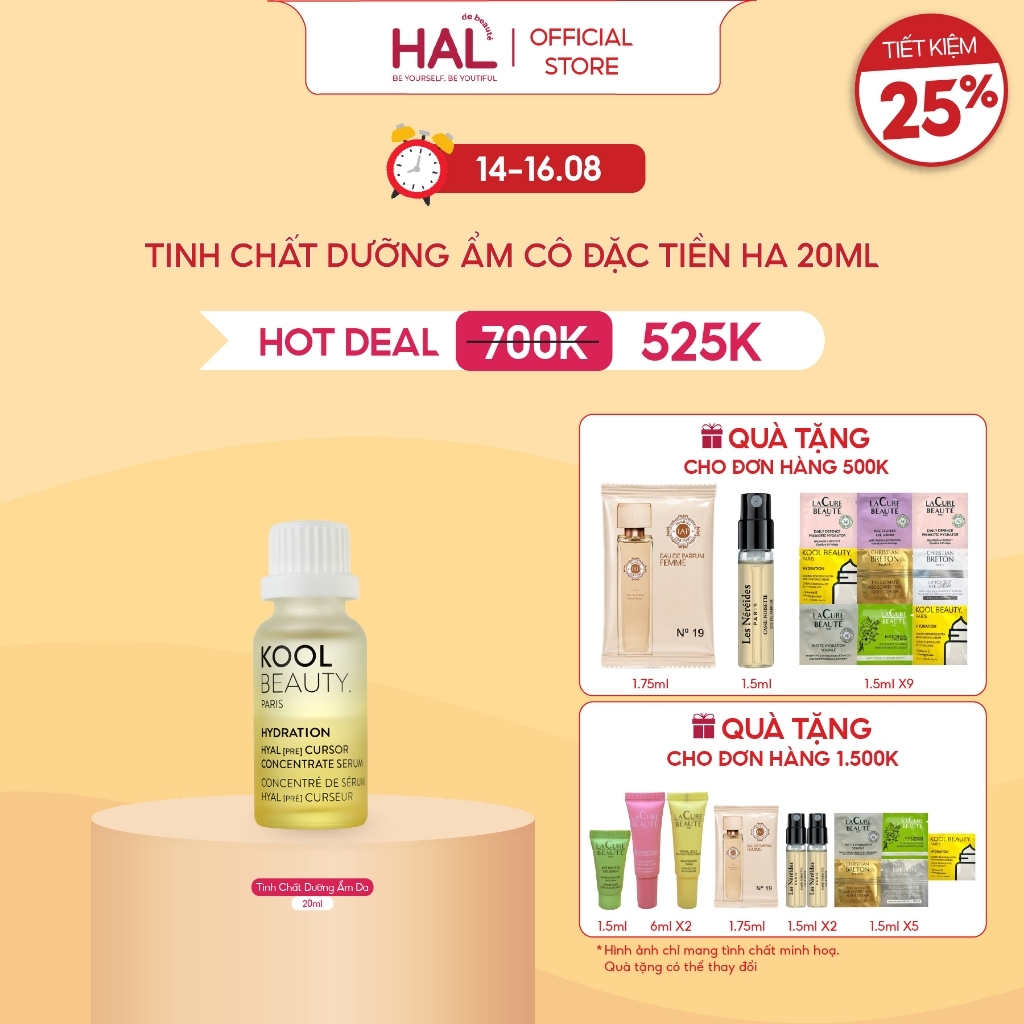 Tinh Chất Dưỡng Ẩm HA - Kool Beauty Hyal [Pre] Cursor Concentrate Serum 20ml | HAL de Beaute