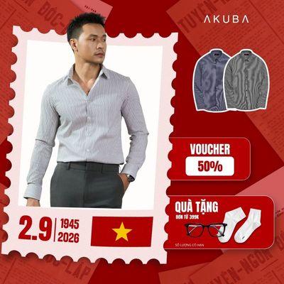 Áo Sơ Mi Nam AKUBA Tay Dài Thoáng Mát Thanh Lịch Công Sở | 02AP1154