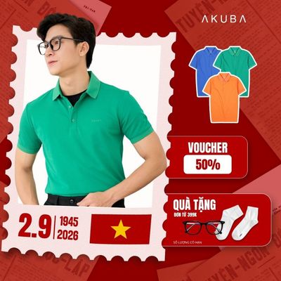 Áo Polo AKUBA Nam Cổ Bẻ Chất Cotton Mềm Mịn Form Slimfit Gọn Gàng, Trơn Basic Dễ Phối | EC01J655