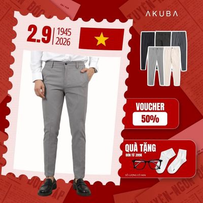 Quần Tây Nam AKUBA Cao Cấp Slimfit Công Sở Tôn Dáng, Trẻ Trung | 02E710
