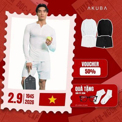 Bộ Đồ Thể Thao Nam AKUBA Tay Dài Thun Lạnh Polyester Co Giãn Form Slimfit | COMBO 01JE1269/01JE1284