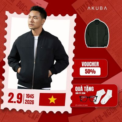 Áo Khoác Kaki AKUBA Form Dáng Regular Trẻ Trung Năng Động Thời Trang | 02KP1138