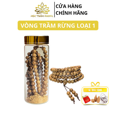 Vòng Tay Trầm Hương Rừng Loại 1 108 Hạt 6/7/8 mm Tuổi Trầm 19 Năm - Mộc Trầm Hương MTH