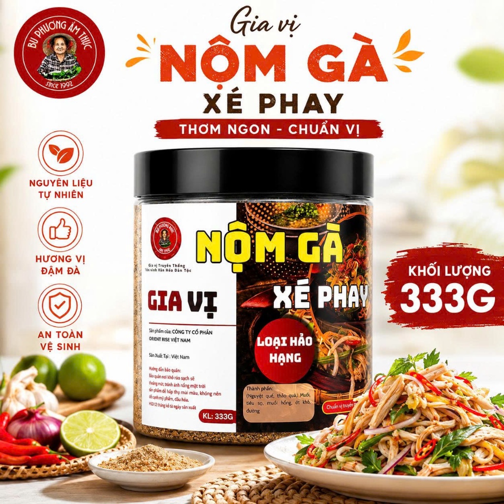 Gia Vị Nộm Gà Xé Phay Bu Phương 333G | Gia Vị Trộn Nộm Gà, Tai Heo, Gỏi Chua Ngọt