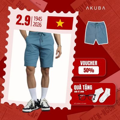 Quần Short Nam AKUBA Chất vải Linen Thoáng Mát, Form Slimfit, Năng Động | EC01H920