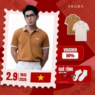 Áo Polo Nam AKUBA Form Regular, Vải Cá Sấu Kép dày dặn, đứng form | EC01JP1263