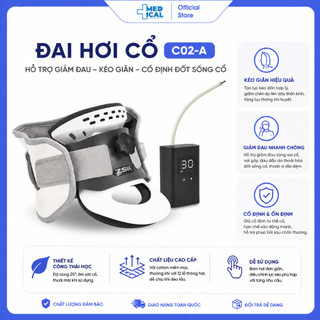 Đai hơi cổ C02-A, đai hơi kéo giãn đốt sống cổ, cố định giảm chèn ép, hỗ trợ giảm đau do thoái hóa..