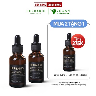 Bản Nâng Cấp - Serum - Tinh chất mọc tóc Vỏ Bưởi và Bồ Kết Herbario 30ml dưỡng nang tóc