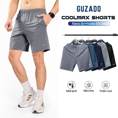 Quần Đùi Nam GUZADO Form Thể Thao Khỏe Khoắn Co Giãn Thấm Hút Mặc Nhà Đi Chơi Thoải Mái GSR02-GASR25S002