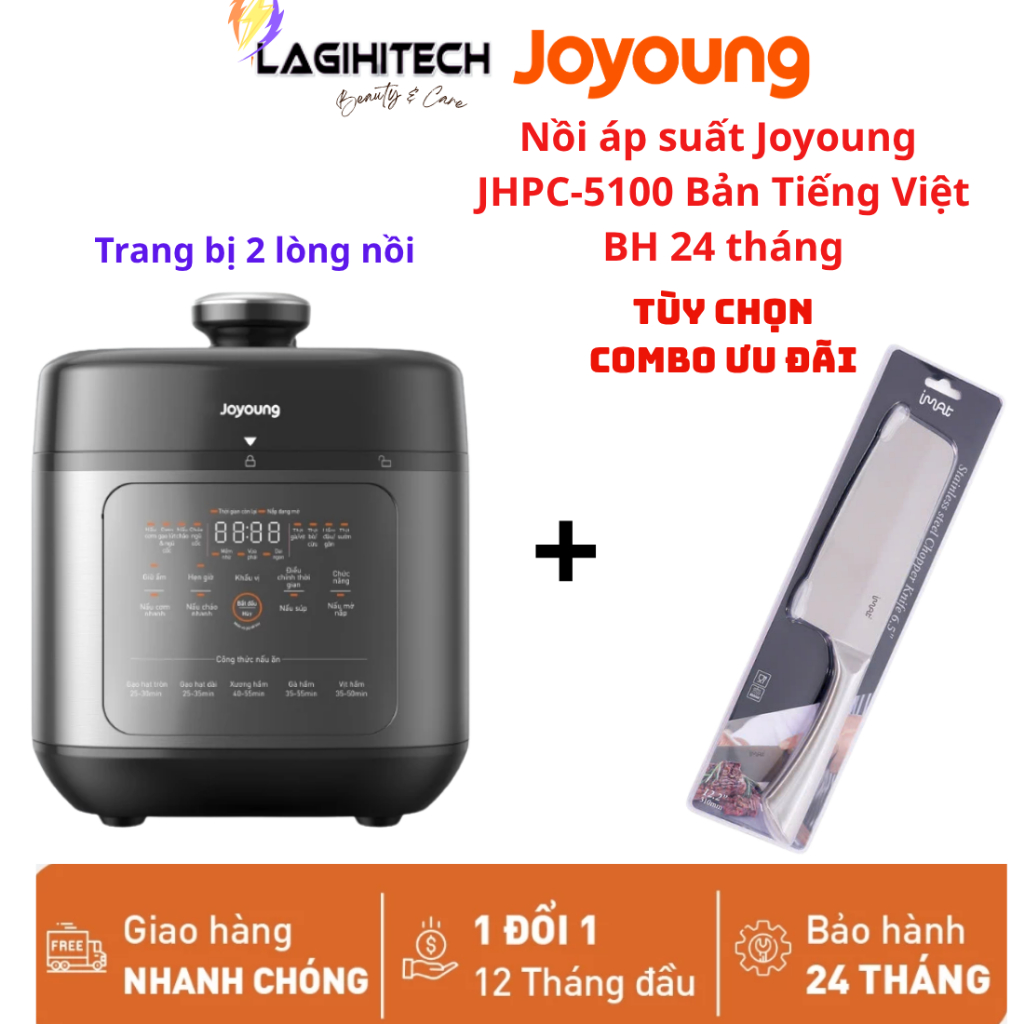 [LIVE] Nồi cơm áp suất, nồi áp suất đa năng Joyoung JHPC-5100, Dung tích 5L,Công suất 900W-Chính hãn