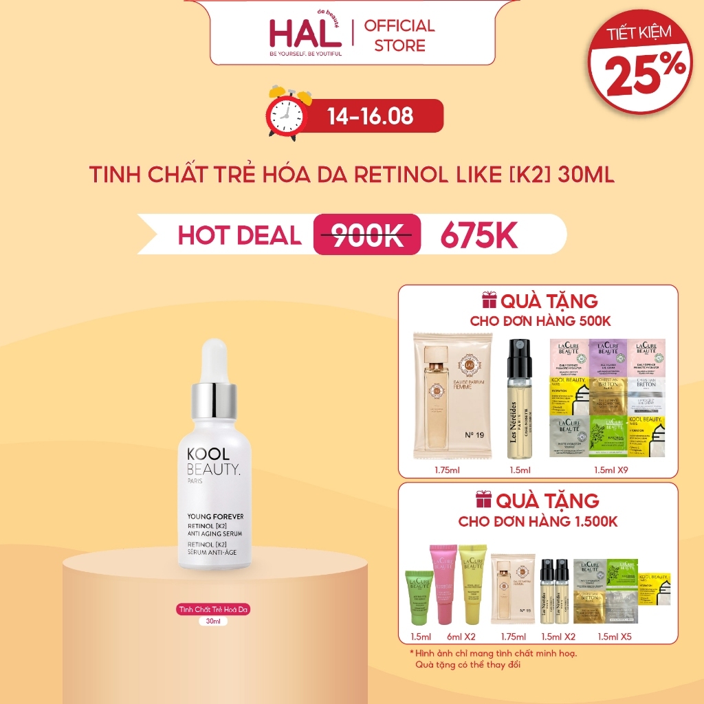Tinh Chất Trẻ Hóa Da Retinol Like [K2] Kool Beauty Retinol Like [K2] Anti-Aging Serum 30ml | HAL de 